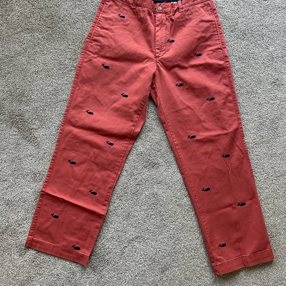 J. Crew Red and Black Chinos Straight-Leg Pants